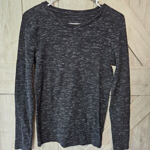 A New Day Women's Black Heather Long Sleeve Top - Size Medium